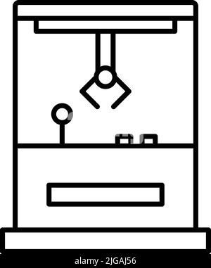 icona della macchina artiglio. Semplice linea sottile, vettore di contorno di icone di divertimento per UI e UX, sito web o applicazione mobile su sfondo bianco Illustrazione Vettoriale