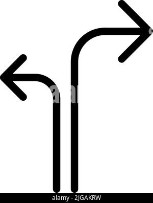 icona di separazione freccia. Semplice linea sottile, vettore di frecce per UI e UX, sito web o applicazione mobile su sfondo bianco Illustrazione Vettoriale