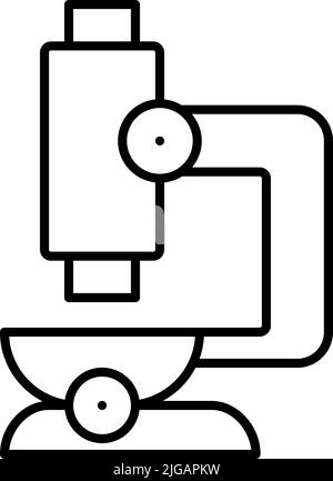 icona microscopio. Semplice linea sottile, vettore di contorno di icone di biologia per UI e UX, sito web o applicazione mobile su sfondo bianco Illustrazione Vettoriale