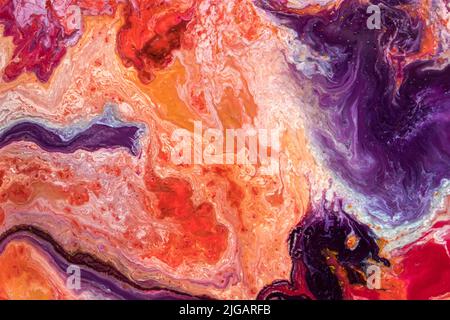 Petri ART - una tecnica moderna nella pittura, è creato aggiungendo inchiostro alcolico ad epoxy. Pittura astratta, può essere usato come sfondo alla moda per Foto Stock