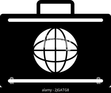 borsa, icona bagaglio. Semplice vettore glyph di business set per UI e UX, sito web o applicazione mobile su sfondo bianco su sfondo bianco Illustrazione Vettoriale