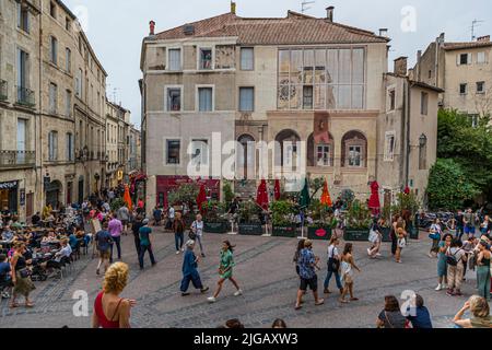 Affresco murale Place Saint Roch a Montpellier, Francia Foto Stock