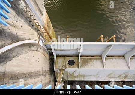 Centrale idroelettrica - centrale idroelettrica run-of-River. Turbina Kaplan. Mohelno-Repubblica Ceca. Foto Stock