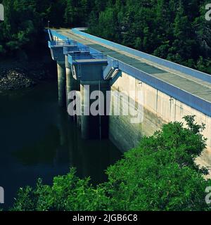 Centrale idroelettrica - centrale idroelettrica run-of-River. Turbina Kaplan. Mohelno-Repubblica Ceca. Foto Stock