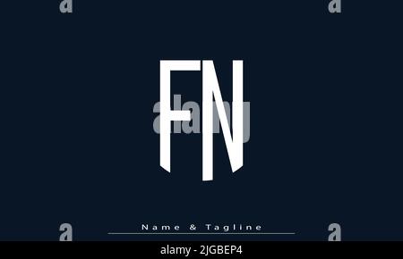 Lettere alfabetiche iniziali logo monogramma FN , NF Illustrazione Vettoriale