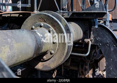 buffer di auto ferroviarie storiche accoppiate Foto Stock