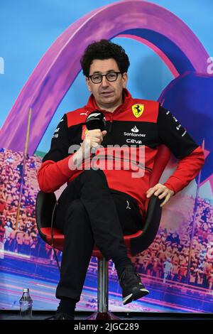 Spielberg, Austria. 9th luglio 2022. Mattia Binotto (ITA, Scuderia Ferrari), Gran Premio d'Austria F1 al Red Bull Ring il 9 luglio 2022 a Spielberg, Austria. (Foto di Mark Sutton/Motorsport Images/DPPI via HIGH TWO) Credit: dpa/Alamy Live News Foto Stock