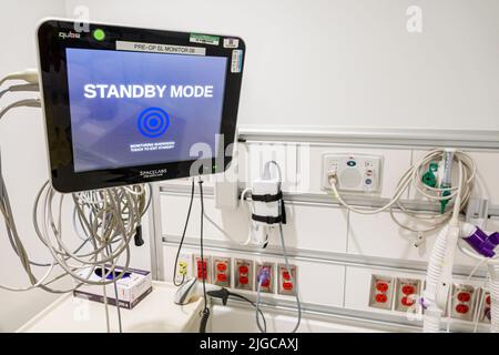 Miami Beach Florida, Mount Mt. Sinai Medical Center Hospital interno interno, monitor paziente per sala operatoria Skolnick Surgical Tower Foto Stock