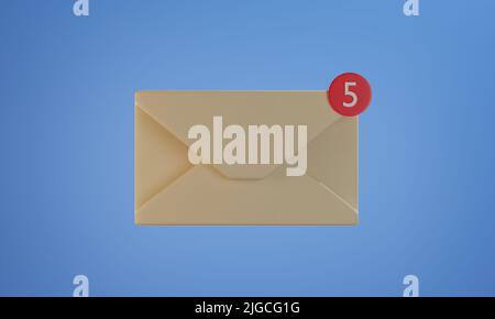 3d illustrazione. E-mail, SMS e notifica di chiamata sul telefono cellulare. Concetto di social media. Spazio di copia. Concetto di comunicazione. 3d rendering Foto Stock