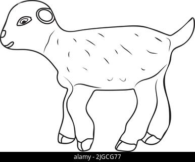 Illustrazione vettoriale giocattolo di capra nanny per fotoricettore e stampa e applicazioni Illustrazione Vettoriale