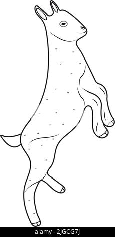 illustrazione vettoriale del salto di capra o animale domestico per fotoricettore e stampa. e app Illustrazione Vettoriale