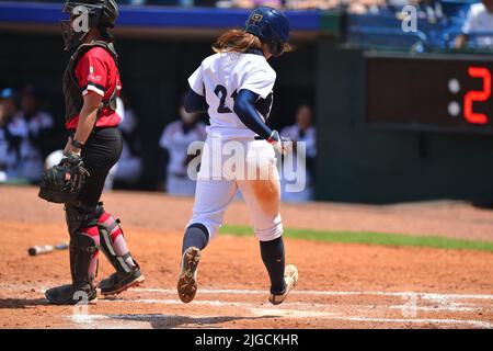 Hoover, ALABAMA, Stati Uniti. 9th luglio 2022. 9 luglio 2022, Hoover, Alabama, USA: Gli atleti Elite si riuniscono da tutto il mondo per competere nei Giochi del mondo, (un evento internazionale multi-sport di 11 giorni organizzato con il supporto del Comitato Olimpico Internazionale). Il giocatore cinese di Taipei CHIH-YING LIN (21) segna contro il Canada all'Hoover Met a Hoover, Alabama. (Credit Image: © Jeremy Raines/ZUMA Press Wire) Foto Stock