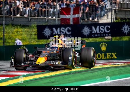 Spielberg, Austria, 09th luglio 2022, Sergio Perez, dal Messico compete per la Red Bull Racing. Sprint Race, round 11 del campionato di Formula 1 2022. Credit: Michael Potts/Alamy Live News Foto Stock