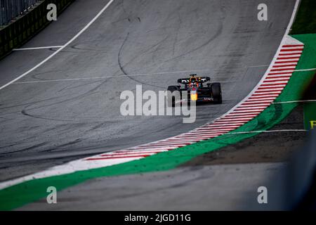 Spielberg, Austria, 09th luglio 2022, Max Verstappen, dall'Olanda compete per la Red Bull Racing. Sprint Race, round 11 del campionato di Formula 1 2022. Credit: Michael Potts/Alamy Live News Foto Stock