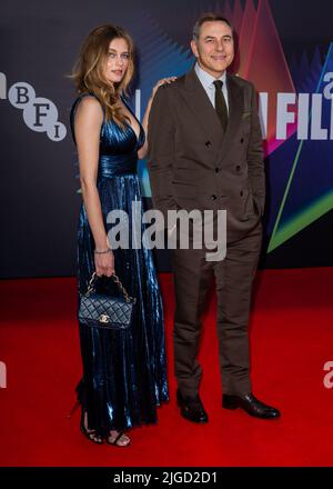 The BFI 65th London Film Festival UK Premiere of 'Last Night in Soho' tenuto presso il Royal Festival Hall di Southbank - Arrivi con: Keeley Hazell, David Walliams dove: Londra, Regno Unito quando: 09 Ott 2021 credito: Mario Mitsis/WENN Foto Stock