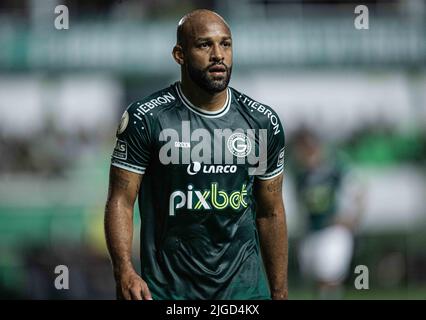 Goiania, Brasile. 09th luglio 2022. GO - Goiania - 07/09/2022 - BRASILIANO A 2022, GOIAS X ATHLETICO-PR - Felipe Bastos giocatore di Goias durante una partita contro Athletico-PR allo stadio Serrinha per il campionato brasiliano A 2022. Foto: Heber Gomes/AGIF/Sipa USA Credit: Sipa USA/Alamy Live News Foto Stock