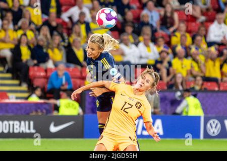 Sheffield, Regno Unito. 09th luglio 2022. Sheffield, Inghilterra, lug 9th 2022: Throw durante la partita tra i Paesi Bassi e la Svezia a Bramall Lane a Sheffield, Inghilterra, partita valida per la fase di gruppo (Gruppo C) della UEFA euro 2022 Women's (Richard Callis/SPP) Credit: SPP Sport Press Photo. /Alamy Live News Foto Stock