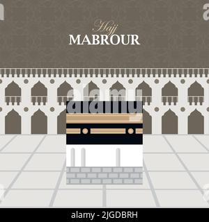 hajj mabrour celebrazione scritta Illustrazione Vettoriale