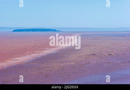 Daniels Appartamenti. Fango a bassa marea, Hopewell Rocks Park, Bay of Fundy, New Brunswick, Canada. Foto Stock