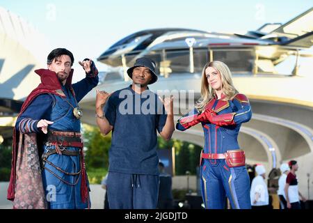 Parigi, Francia. 09th luglio 2022. Soprano partecipa alla cerimonia di apertura del Marvel Avengers Campus a Disneyland Paris 09 luglio 2022 a Parigi, Francia. Photo by Franck Castel/ABACAPRESS.COM Credit: Abaca Press/Alamy Live News Foto Stock