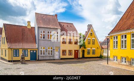 Aabenraa, Danimarca; 6 luglio 2022 - antiche case tradizionali danesi, Aabenraa, Danimarca Foto Stock