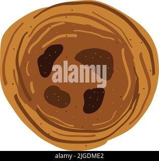 Pastel de nata dolce tipico portoghese con crema all'uovo. Illustrazione vettoriale Illustrazione Vettoriale