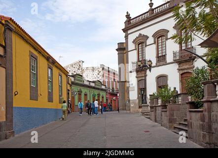 Casa nel centro storico di Arucas, Grand Canary, Isole Canarie, Spagna, Europa Foto Stock