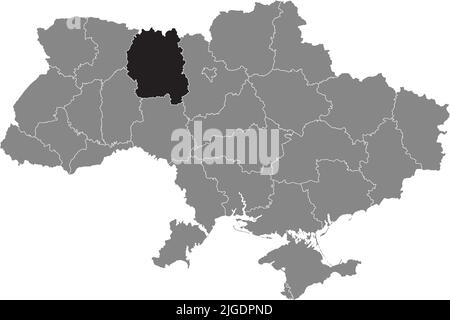 Mappa di localizzazione di ZHYTOMYR OBLAST, UCRAINA Illustrazione Vettoriale