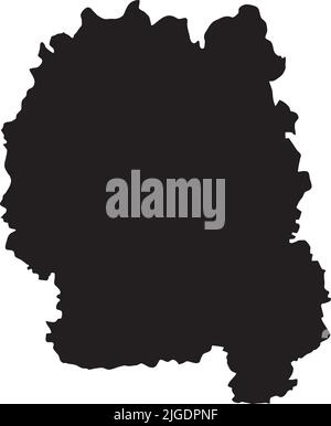 Mappa nera dell'OBLAST DI ZHYTOMYR, UCRAINA Illustrazione Vettoriale