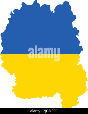 Mappa della bandiera dell'OBLAST DI ZHYTOMYR, UCRAINA Illustrazione Vettoriale