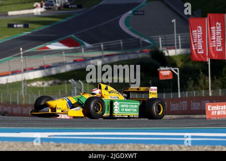 Martin Brundle in un Benetton B192 del 1992, in azione durante la Formula 1 Rolex Grosser Preis von Osterreich 2022, 2022 Gran Premio d’Austria, 11th round del Campionato del mondo FIA Formula uno 2022 dal 8 al 10 luglio 2022 sul Red Bull Ring, a Spielberg, Austria - Foto: DPPI/DPPI/LiveMedia Foto Stock