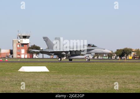 Una vista della Royal Australian Air Force McDonnell Douglas F A 18 Foto Stock