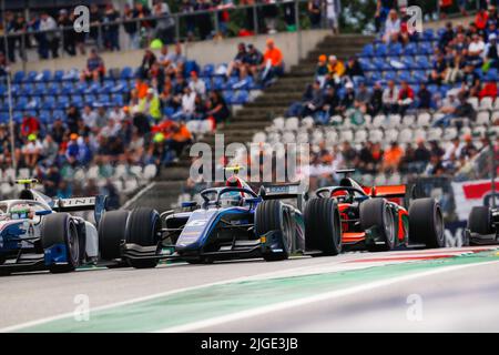 06 SARGEANT Logan (usa), Carlin, Dallara F2, in azione durante il round 8th del Campionato FIA di Formula 2 2022, sul Red Bull Ring, dal 8 al 10 luglio 2022 a Spielberg, Austria - Foto Antonin Vincent/DPPI Foto Stock