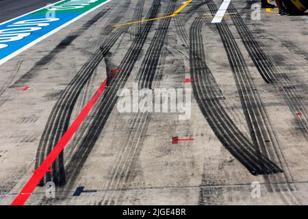 Spielberg, Austria. 9th luglio 2022. Pneumatici, F1 Gran Premio d'Austria al Red Bull Ring il 9 luglio 2022 a Spielberg, Austria. (Foto di ALTO DUE) credito: dpa/Alamy Live News Foto Stock