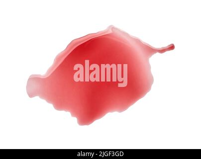 vino macchia fleck bevanda bevanda alcool liquido rosso goccia spruzzi incidente detergente blot Foto Stock