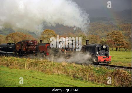 "87" e "138" in doppia direzione nei pressi di Pont Croesor. Foto Stock