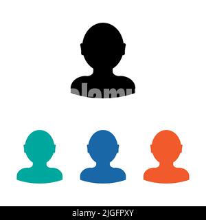 Immagine vettoriale dell'icona del profilo avatar isolata su sfondo bianco. Set di icone del profilo avatar. Icona avatar utente piatta Illustrazione Vettoriale