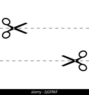 Forbici icona vettore isolato su sfondo bianco Illustrazione Vettoriale
