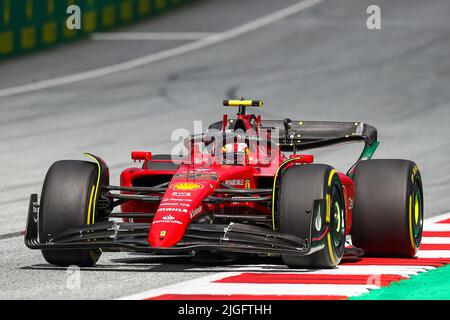 Spielberg, Austria. 27th Jan 2022. #55 Carlos Sainz, Scuderia Ferrari durante il GP d’Austria, 6-10 luglio 2022 al Red Bull Ring, campionato del mondo di Formula 1 2022. 10/07/2022 Foto Federico Basile/Insidefoto Credit: Ininsidefoto srl/Alamy Live News Foto Stock