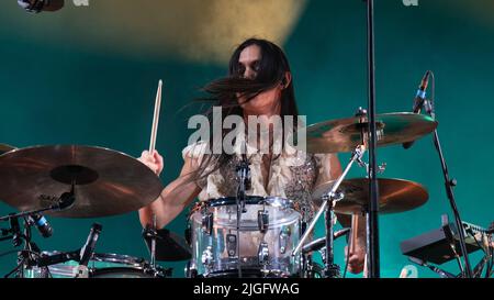 Concerto della band italiana 'Maneskin' al Circo massimo di Roma il 09.07.2022 per il Rock in Roma Festival Foto Stock