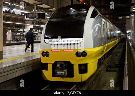 Treno espresso Stazione Ueno Tokyo Giappone Foto Stock