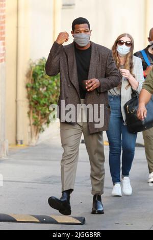 Celebrità tra cui Martin Short e Jonathan Majors a Jimmy Kimmel Live! studi a Los Angeles, California caratterizzando: Jonathan Majors dove: Los Angeles, California, Stati Uniti quando: 11 Ott 2021 accreditamento: Guillermo Proano/WENN Foto Stock