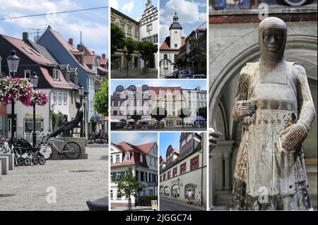 Naumburg è una bella e antica città in Germania, situata nel Land Sassonia-Anhalt, piena di monumenti e luoghi di interesse storico. Foto Stock