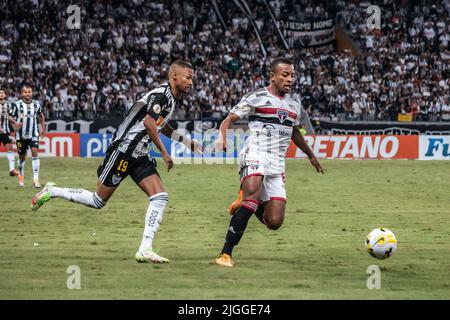 Belo Horizonte, Minas Gerais, Brasile. 10th luglio 2022. Campionato brasiliano di Calcio: Atletico-MG vs San Paolo. 10 luglio 2022, Belo Horizonte, Minas Gerais, Brasile: Partita di calcio tra Atletico-MG e Sao Paulo, valida per il round 16th del Campionato brasiliano di calcio, che si tiene allo stadio Mineirao, a Belo Horizonte, Minas Gerais, domenica (10). La partita si è conclusa con un pareggio del 0-0. Credit: Breno Babu/Thenews2 (Credit Image: © Breno Babu/TheNEWS2 via ZUMA Press Wire) Foto Stock