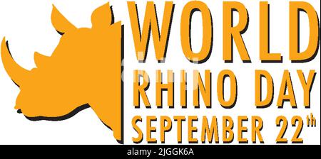 Giornata mondiale del Rhino illustrazione del 22 settembre Illustrazione Vettoriale