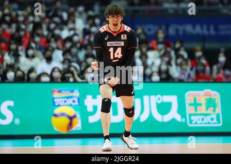 Maruzen Intec Arena Osaka, Osaka, Giappone. 10th luglio 2022. Yuki Ishikawa (JPN), 10 LUGLIO 2022 - Pallavolo : FIVB Volley Nations League 2022 Round preliminare per uomini tra Brasile - Giappone alla Maruzen Intec Arena Osaka, Osaka, Giappone. Credit: YUTAKA/AFLO SPORT/Alamy Live News Foto Stock