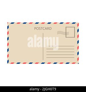Vettore di carta postale isolato su sfondo bianco Illustrazione Vettoriale