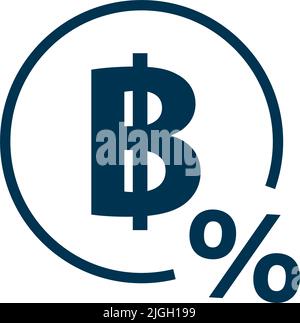 Baht e icona percentuale. Vettore modificabile. Illustrazione Vettoriale