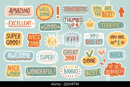 Adesivi di lavoro e di lavoro di grande qualità Set illustrazione vettoriale Illustrazione Vettoriale