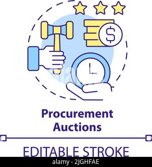 Icona del concetto di aste di approvvigionamento Illustrazione Vettoriale